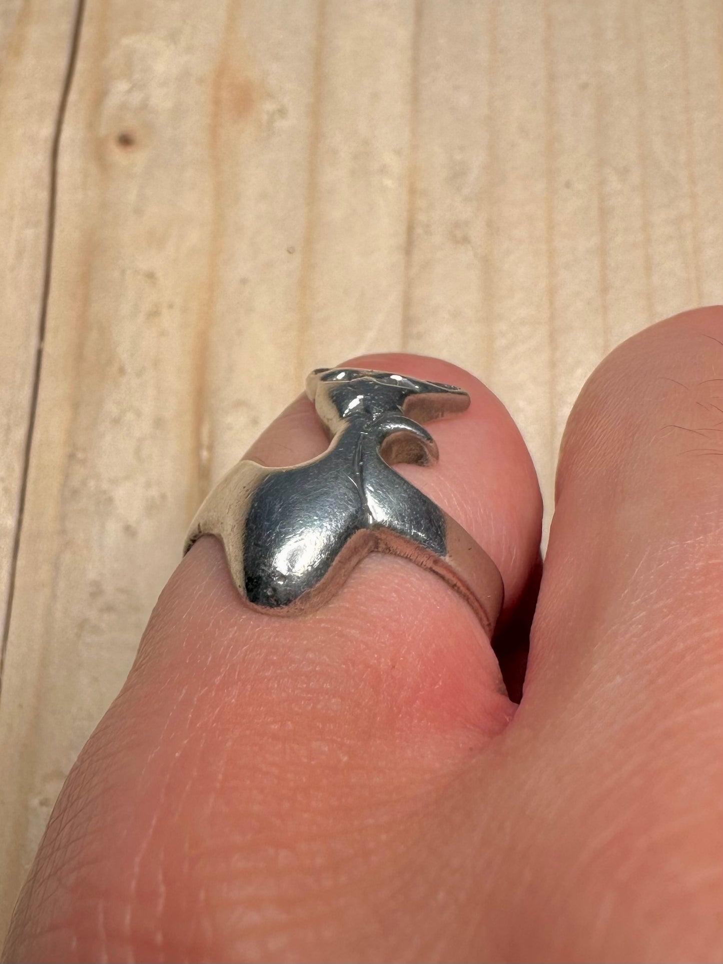Abstract Cat 925 Sterling Silver Size G Ring