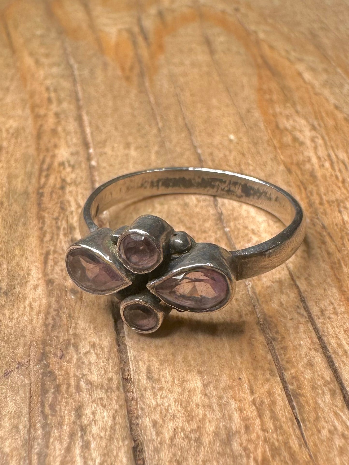 Vintage Amethyst 925 Sterling Silver Size Q Ring