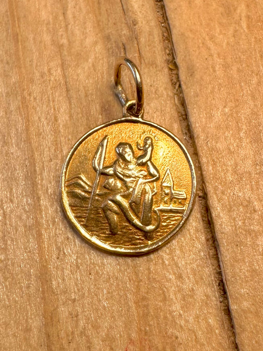 Vintage 1979 9ct Gold St Christopher Pendant