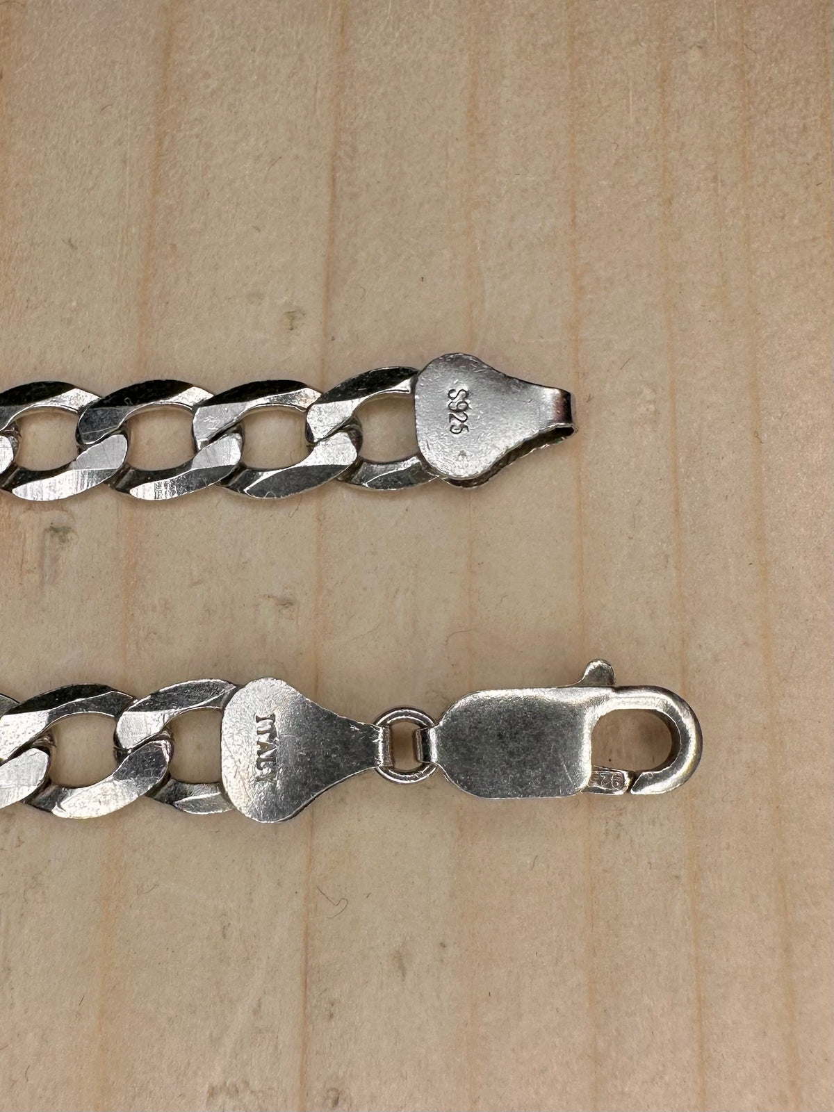 Flat Curb Chain 925 Sterling Silver 19 inch Necklace