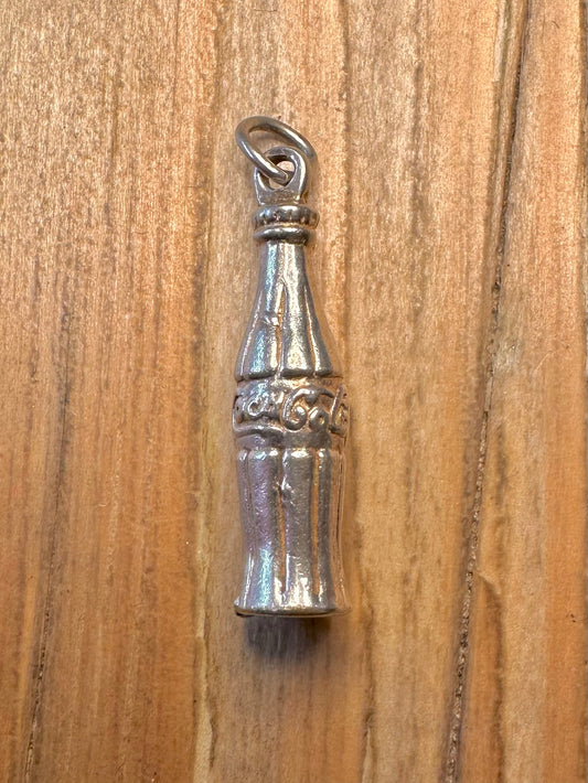 Vintage Coke Cola Bottle 925 Sterling Silver Charm Pendant