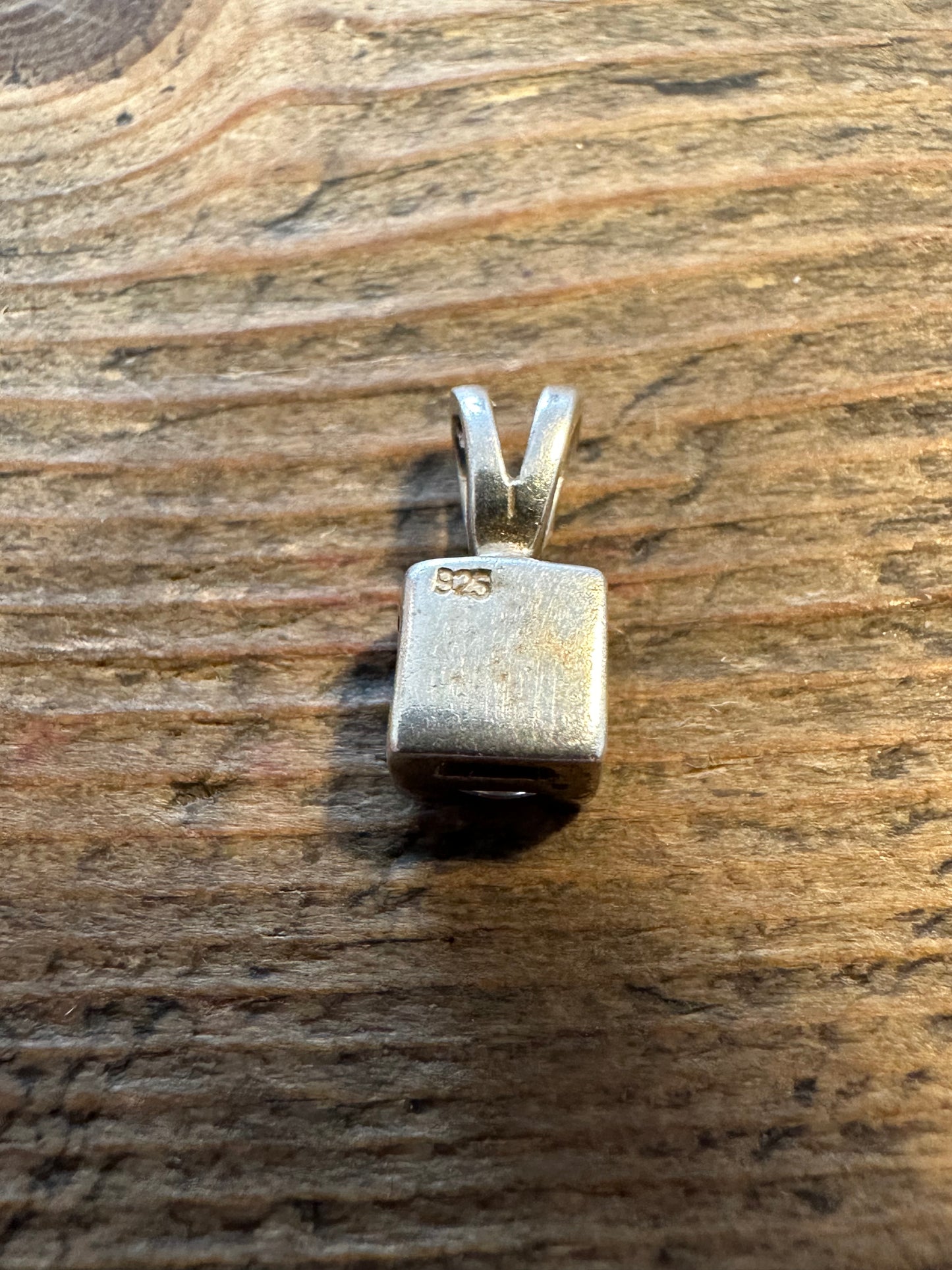 Modernist CZ 925 Silver Charm Pendant