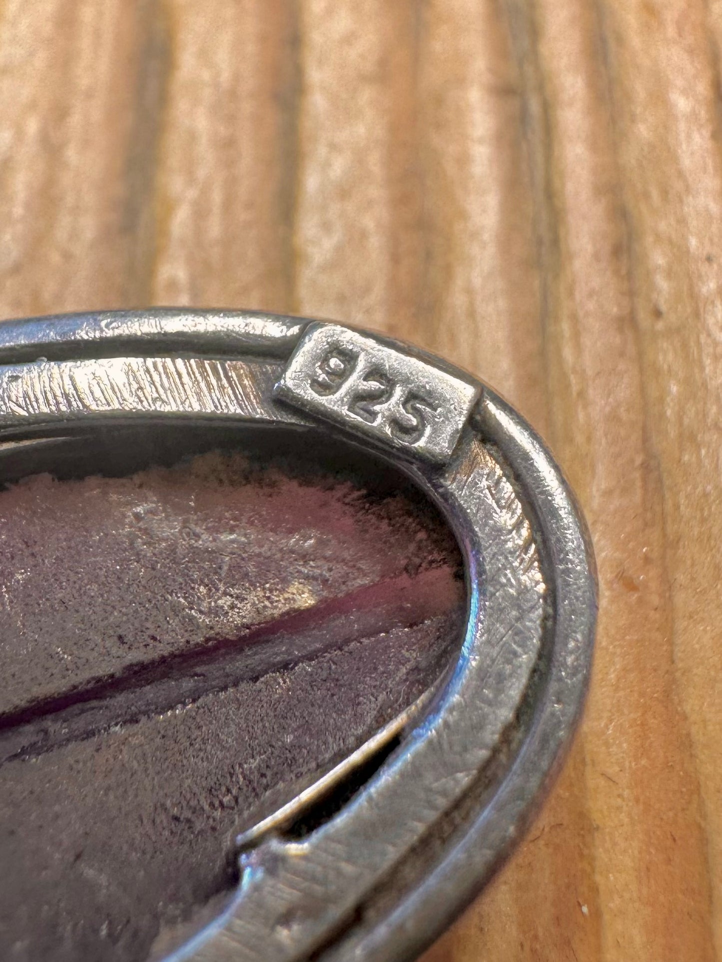Abstract Three Amethyst 925 Sterling Silver Pendant
