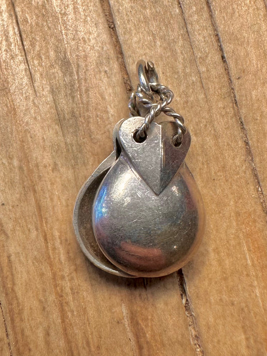 Vintage Castanets 925 Sterling Silver Charm Pendant