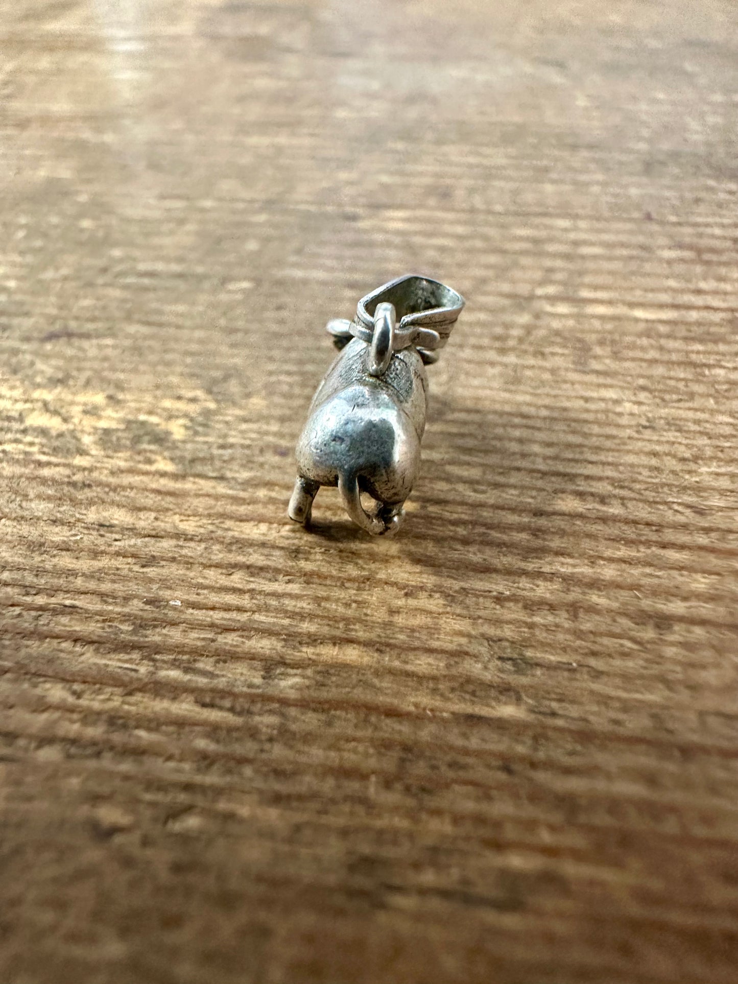 Vintage Cow 925 Silver Charm Pendant