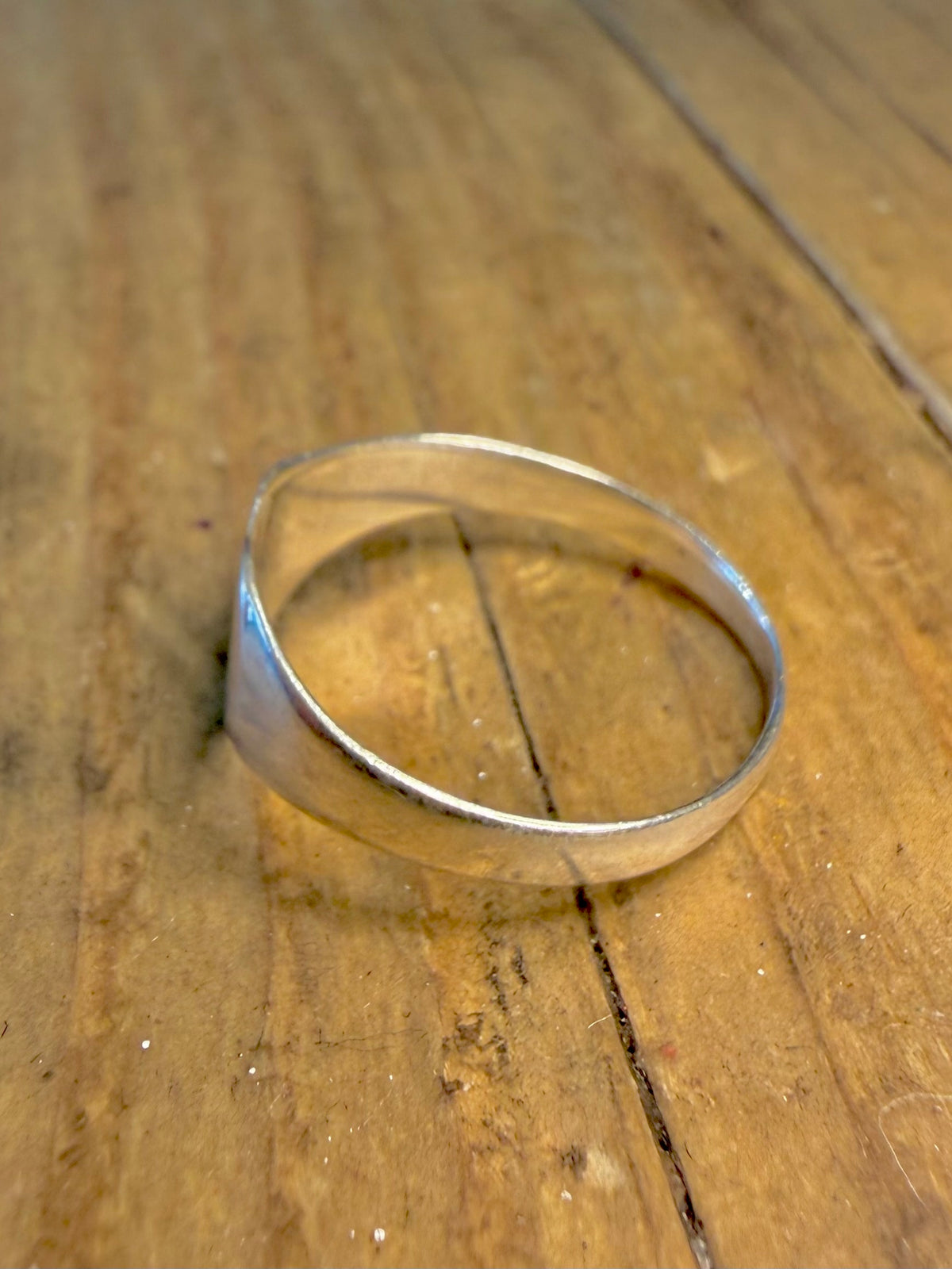 Heart Engraved Signet 925 Sterling Silver Size N Ring