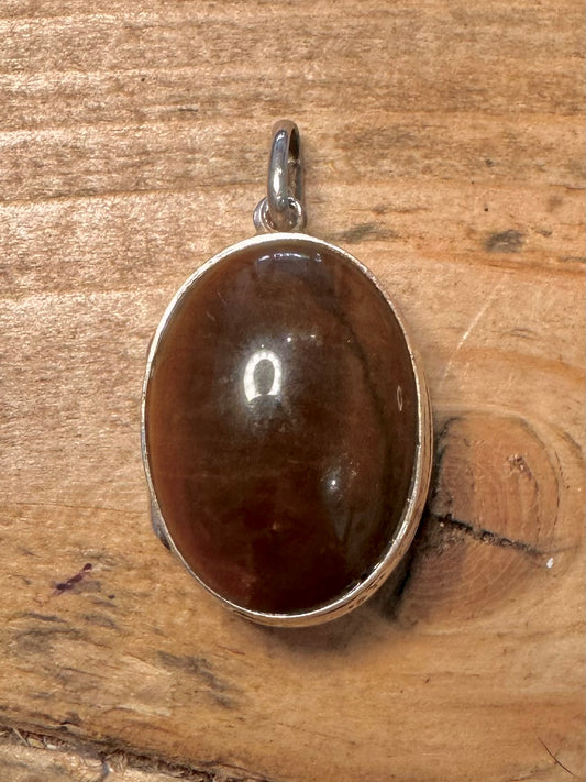 Vintage Tigers Eye Locket 925 Silver Pendant
