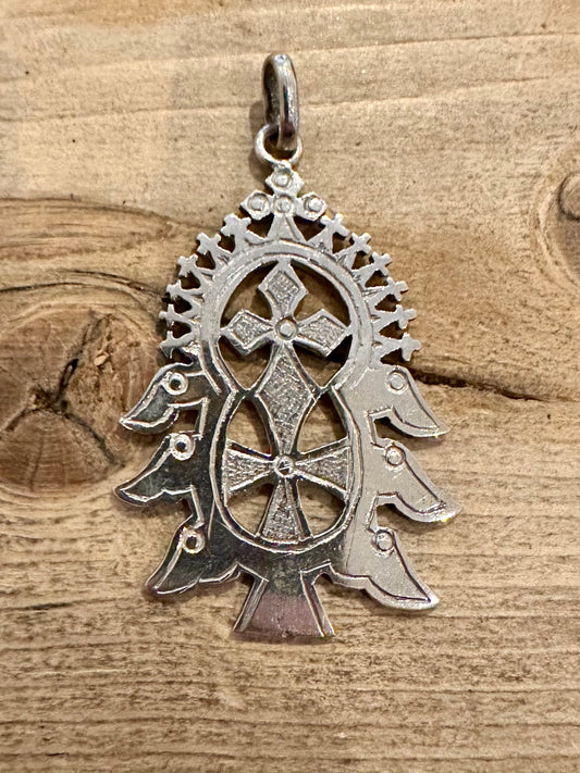 Vintage Ethiopian Cross 800 Silver Pendant