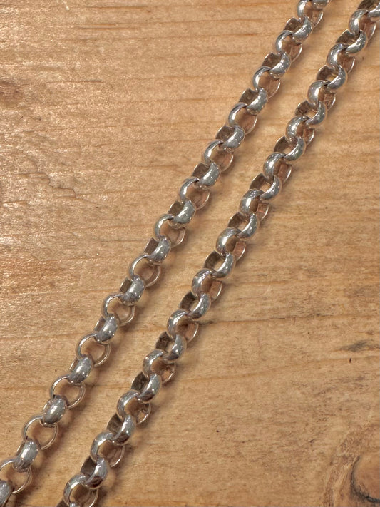 Vintage 1977 Belcher Chain 925 Silver 28 inch Necklace