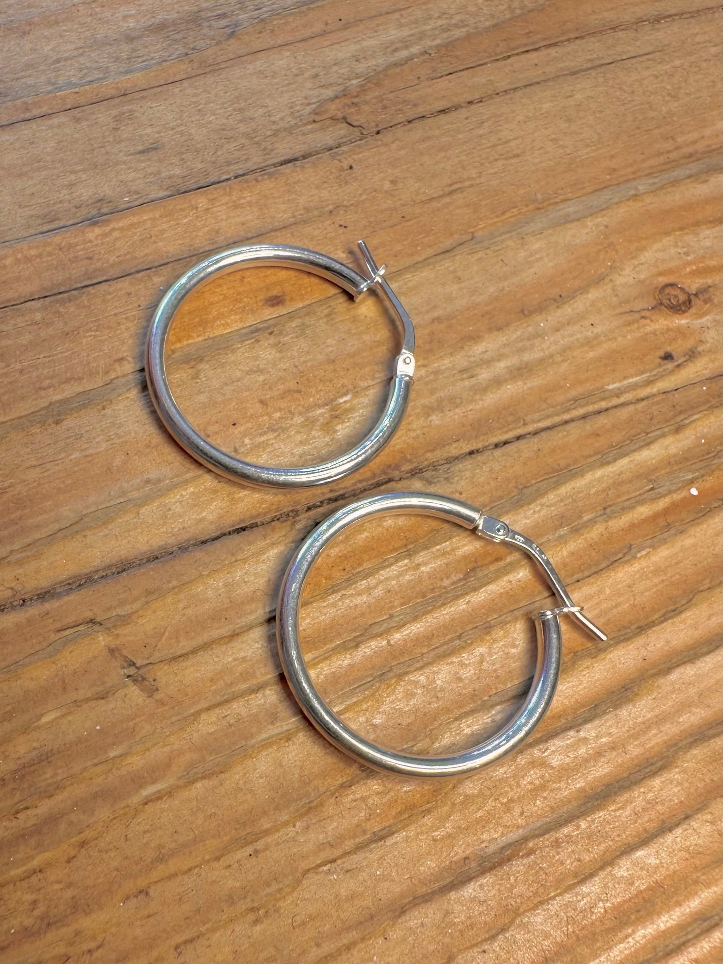 Rounded Hoops 925 Sterling Silver Earrings