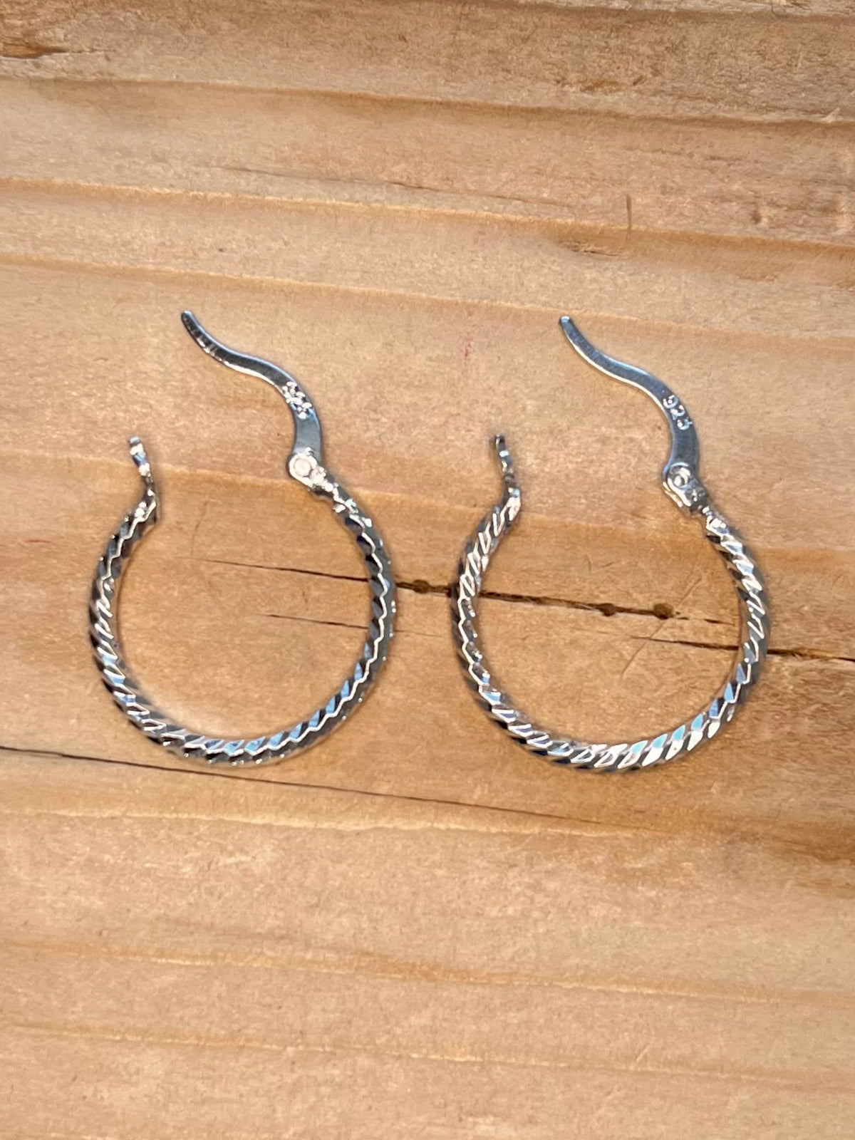 Twisted Rope 925 Sterling Silver Hoop Earrings