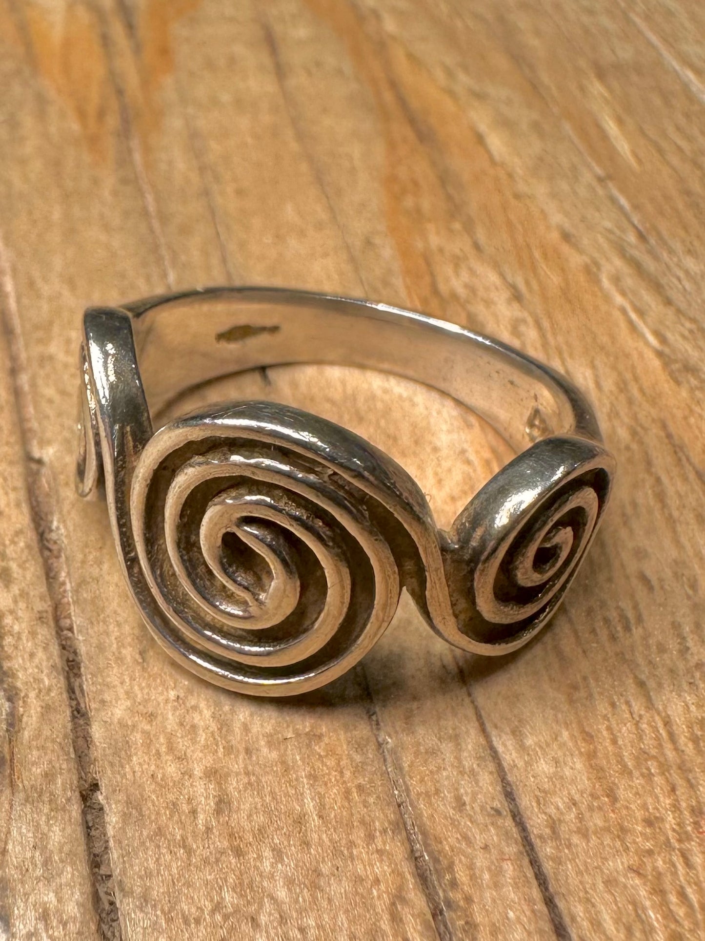 Vintage Swirl 925 Sterling Silver Size S Ring