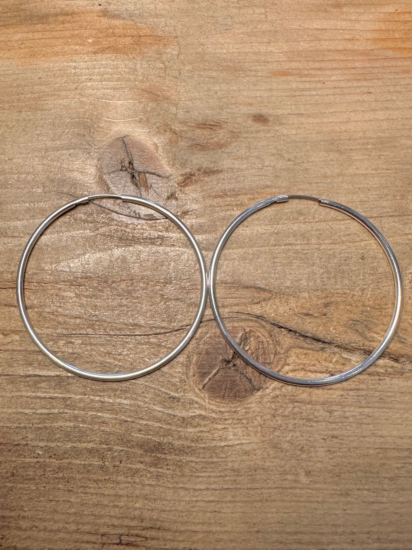 Modern Large Hoops 925 Silver Earrings
