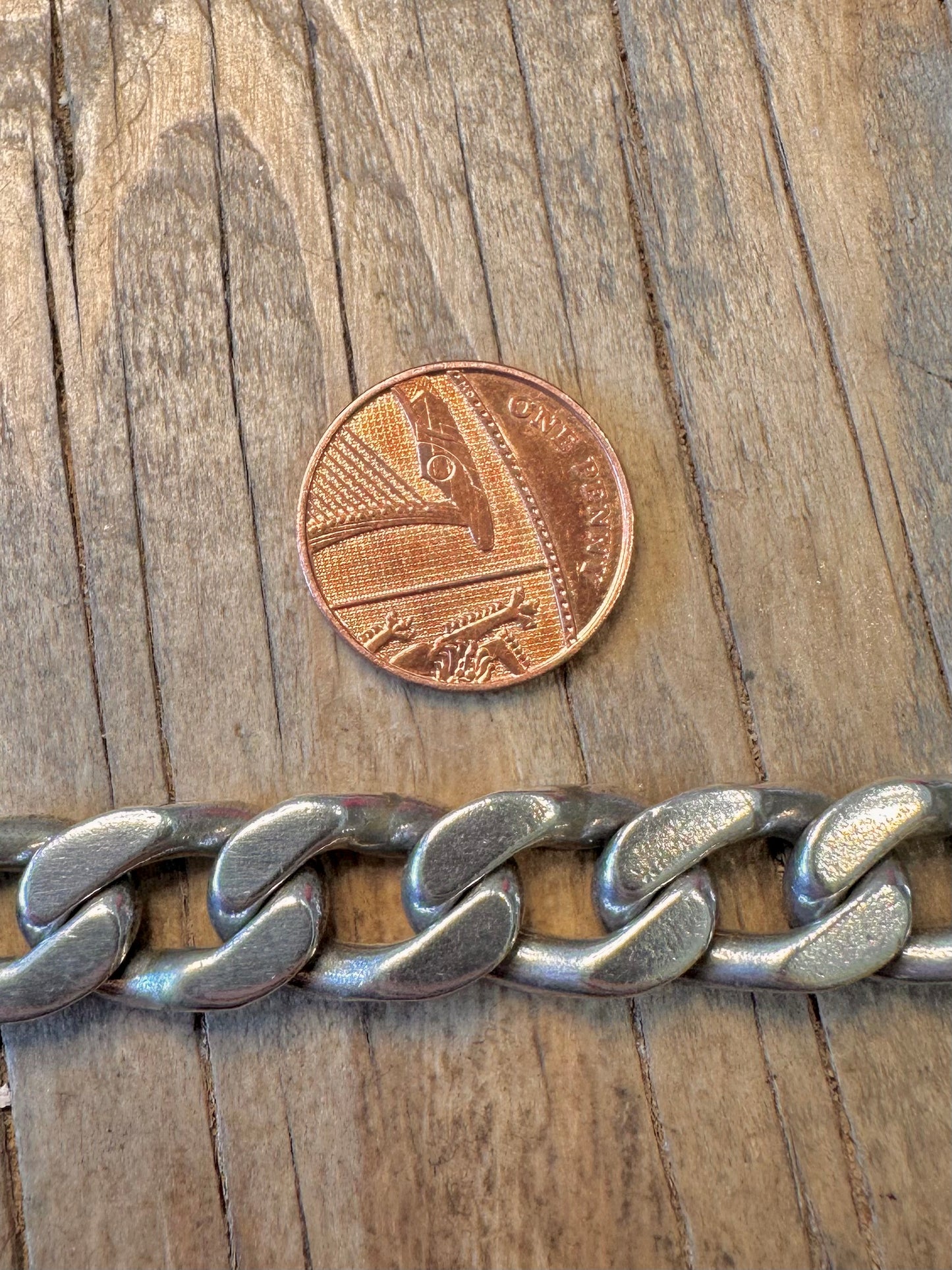 Massive schwere Panzerketten-Gliederkette mit Kastenverschluss aus 925er Sterlingsilber, 48 cm