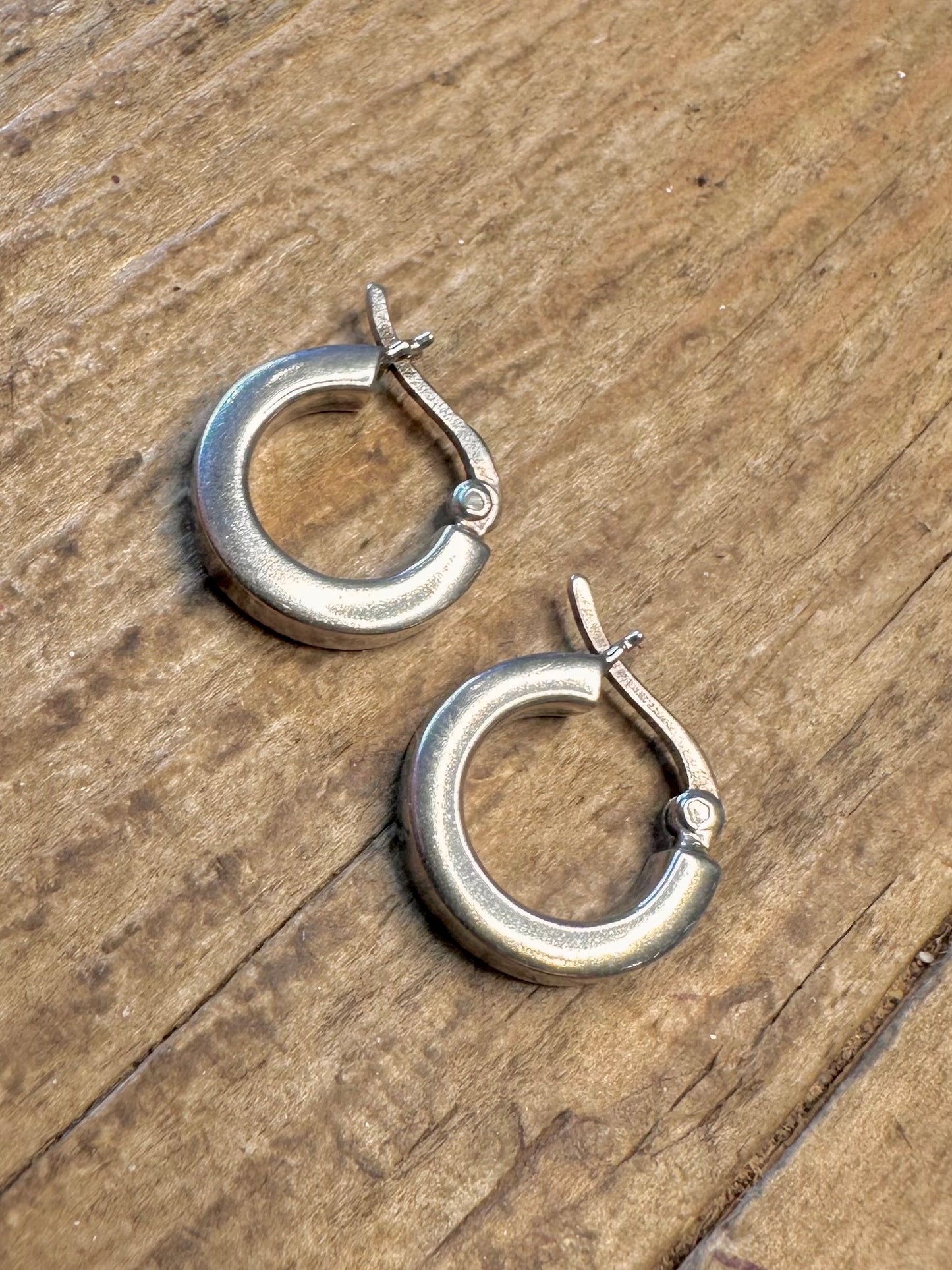 Chunky Sleeper Hoops 925 Sterling Silver Earrings