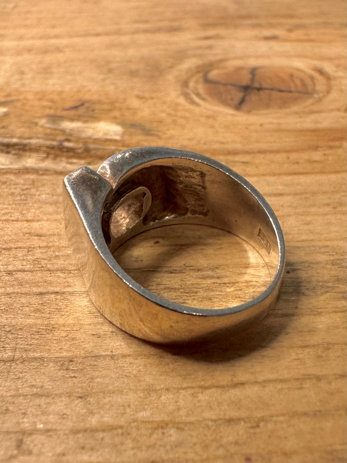 Vintage 1974 Letter J 925 Silver Size I Ring