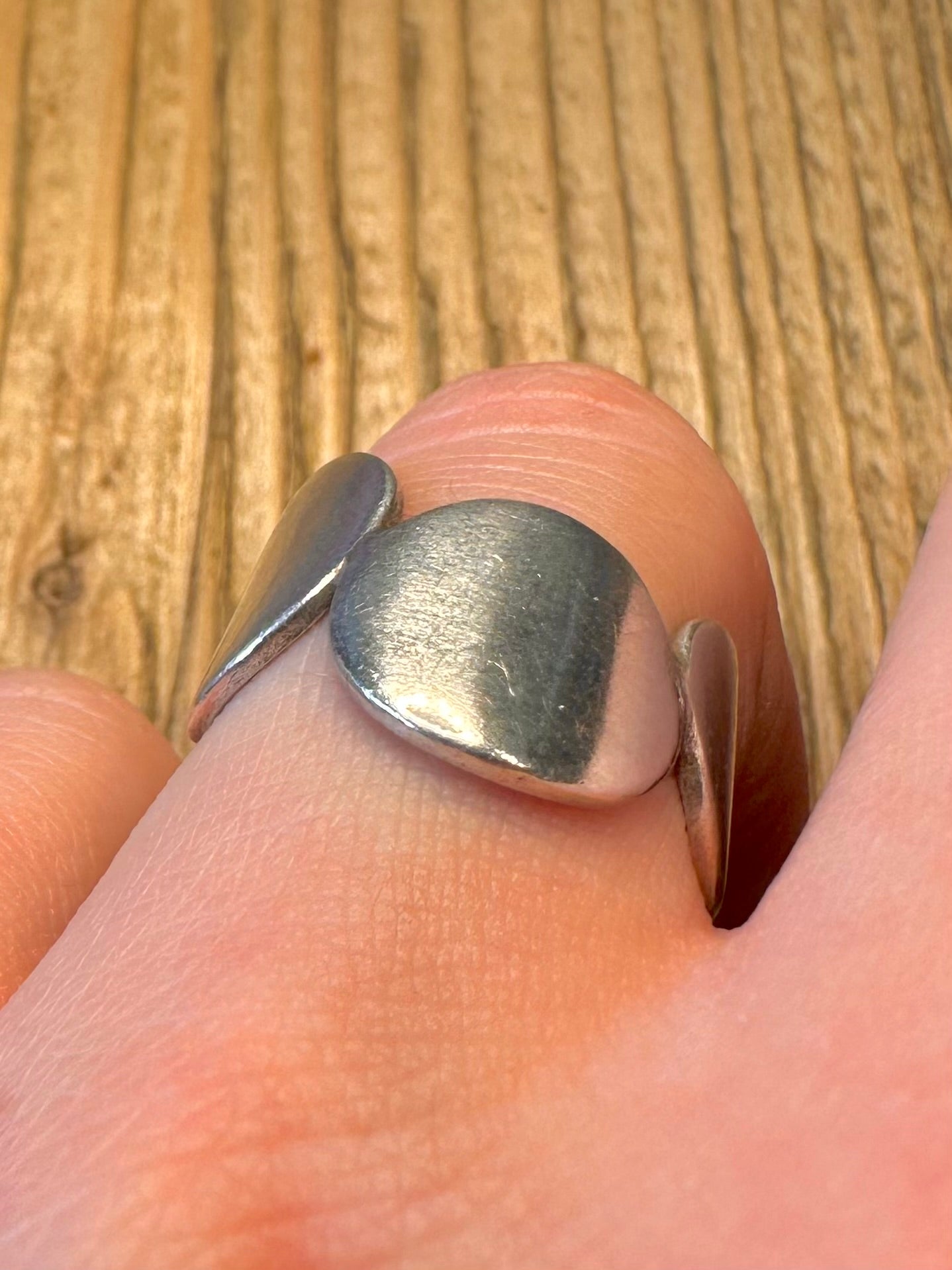 Modernist Circle Band 925 Sterling Silver Size R Ring