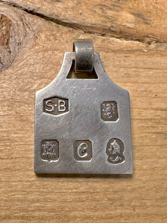 Vintage 1977 SB Maker Edinburgh Ingot 925 Silver Pendant