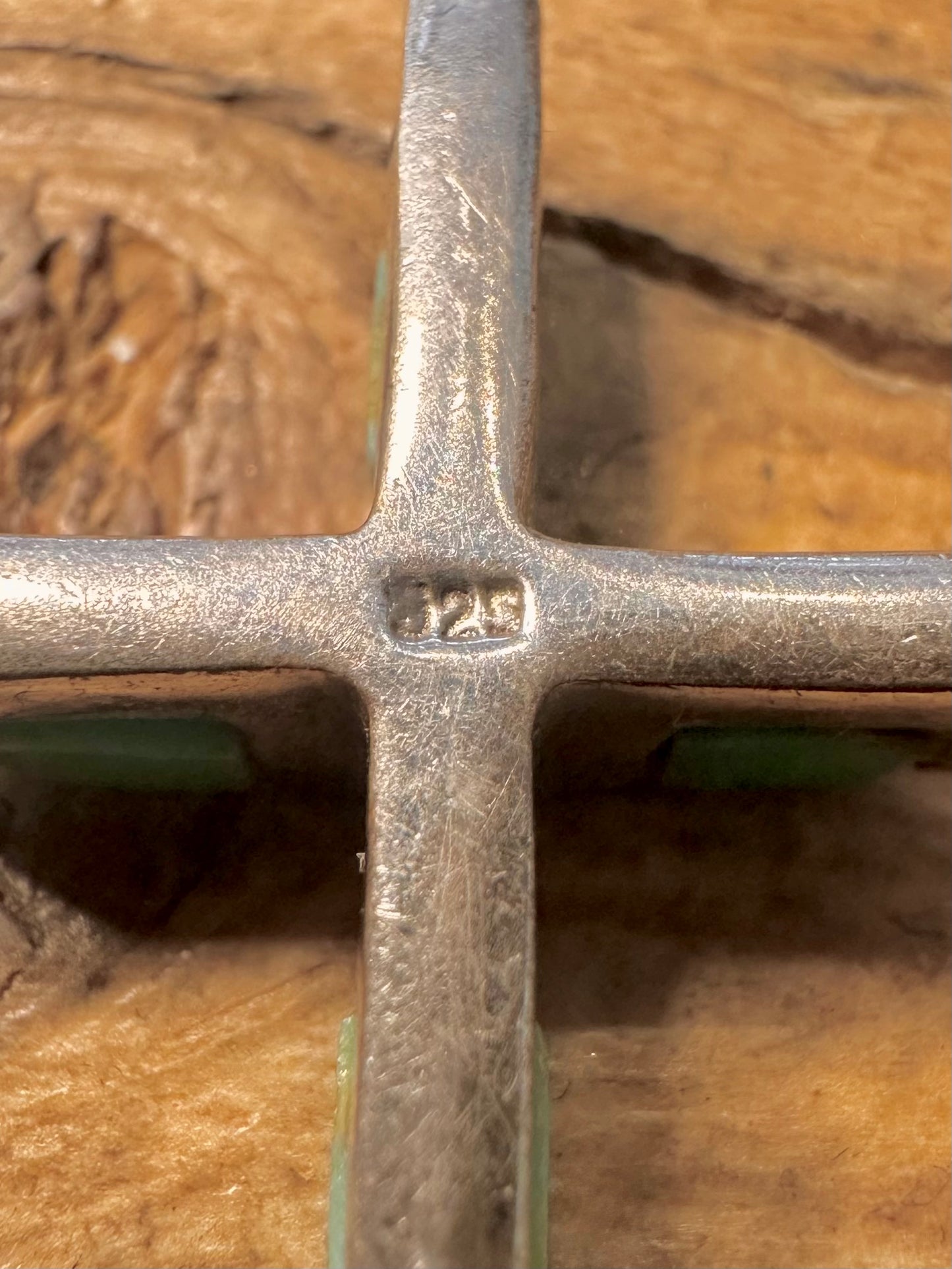 Abstract Wavy Turquoise Cross 925 Silver Pendant