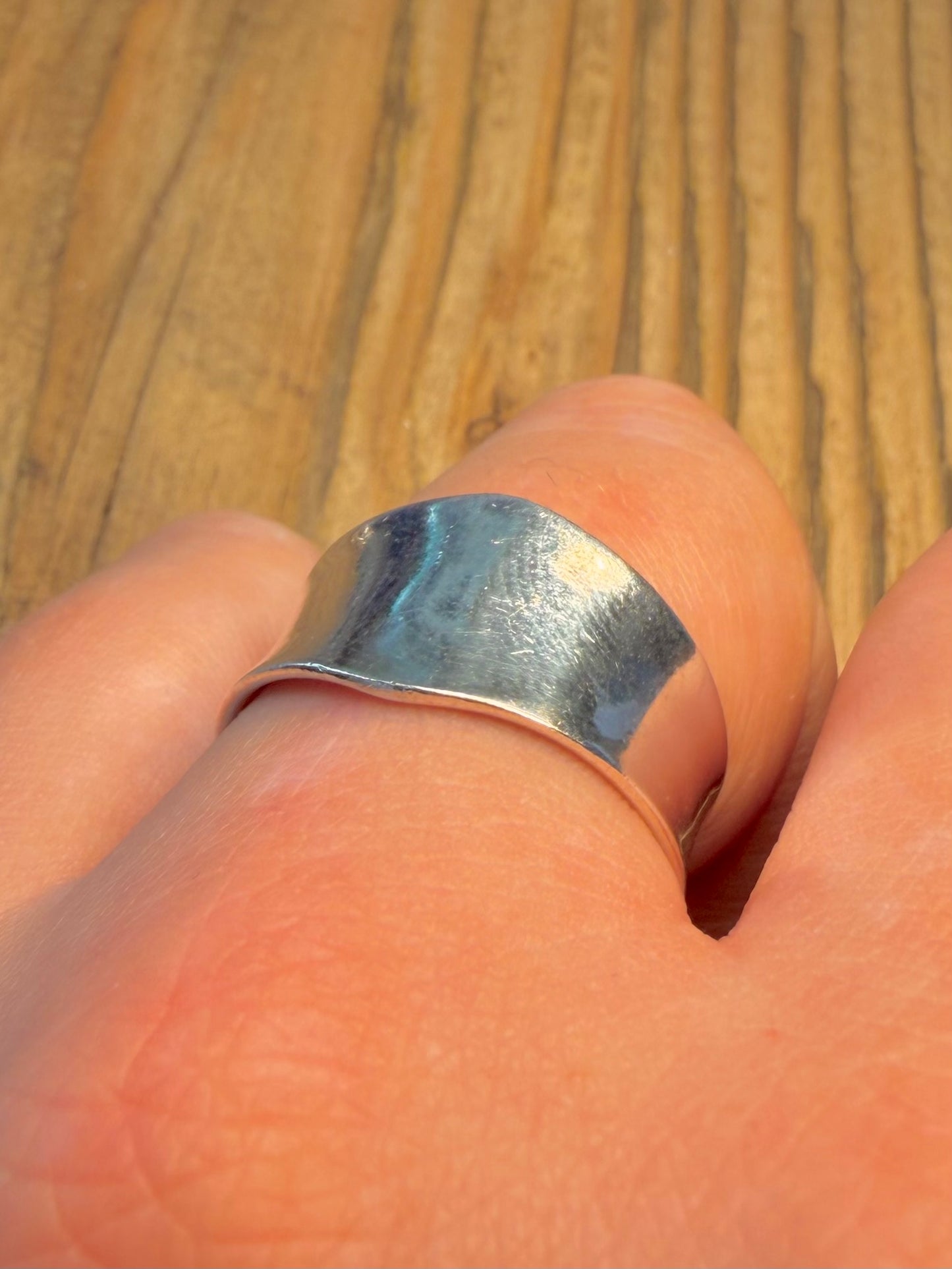 Abstract Curved Band 925 Sterling Silver Size U Ring