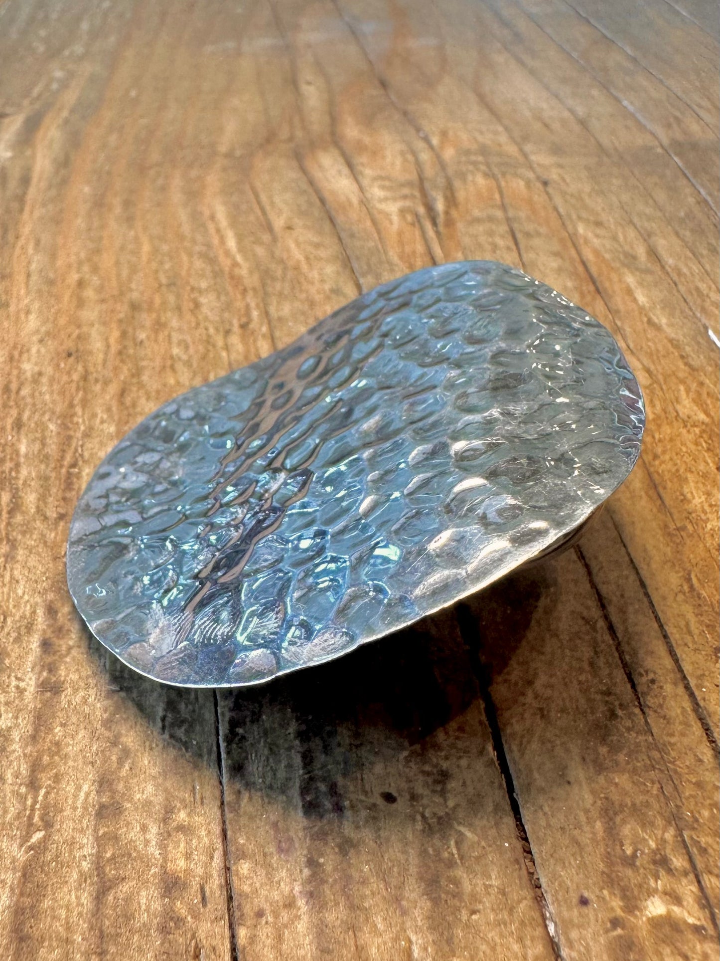 Hammered Circle Wavy 925 Sterling Silver Pendant