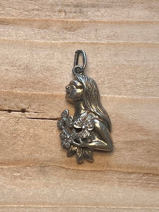 Virgo Star Sign Woman Metal Pendant