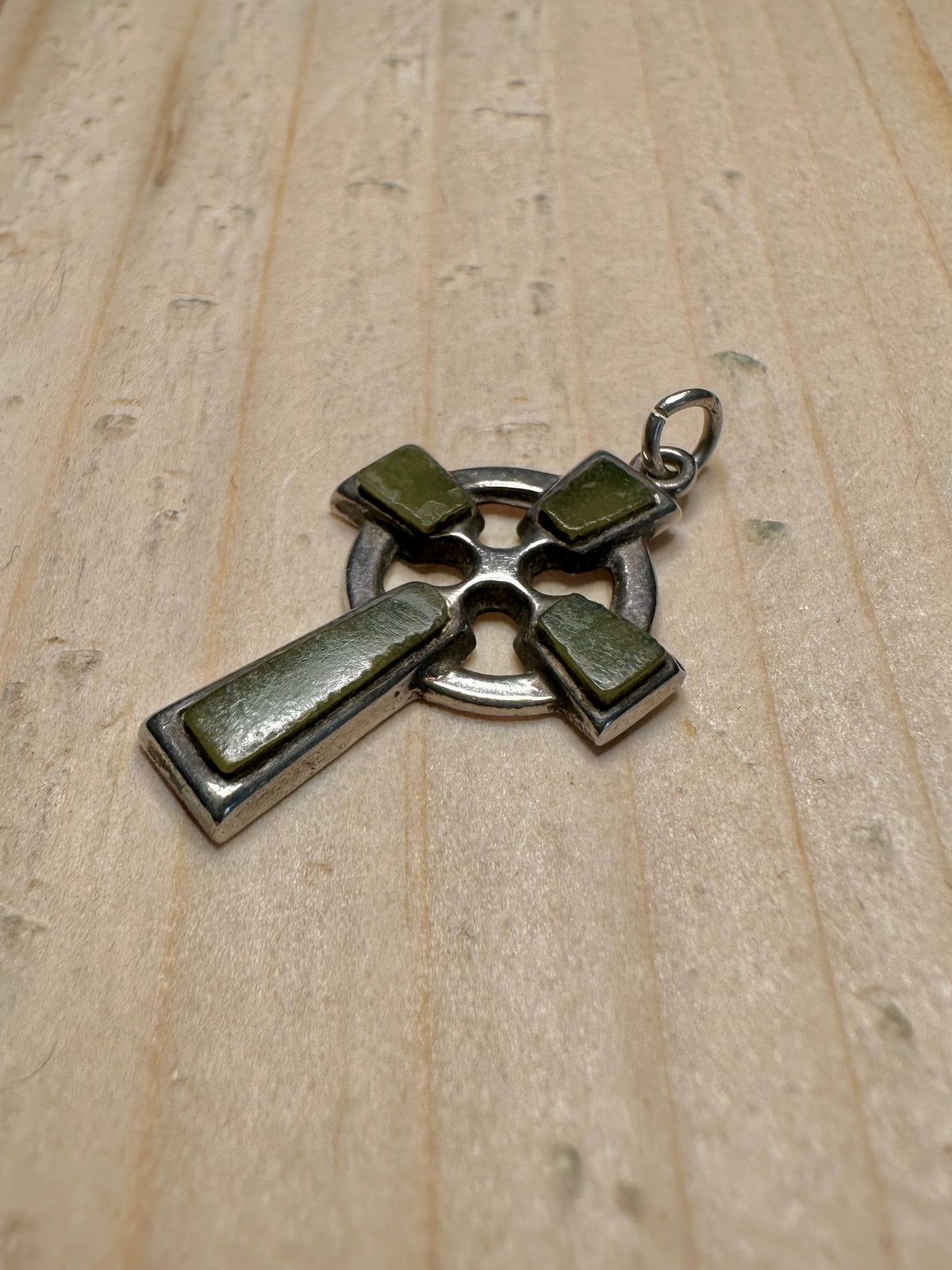 Connemara Marble Celtic Cross 925 Sterling Silver Pendant