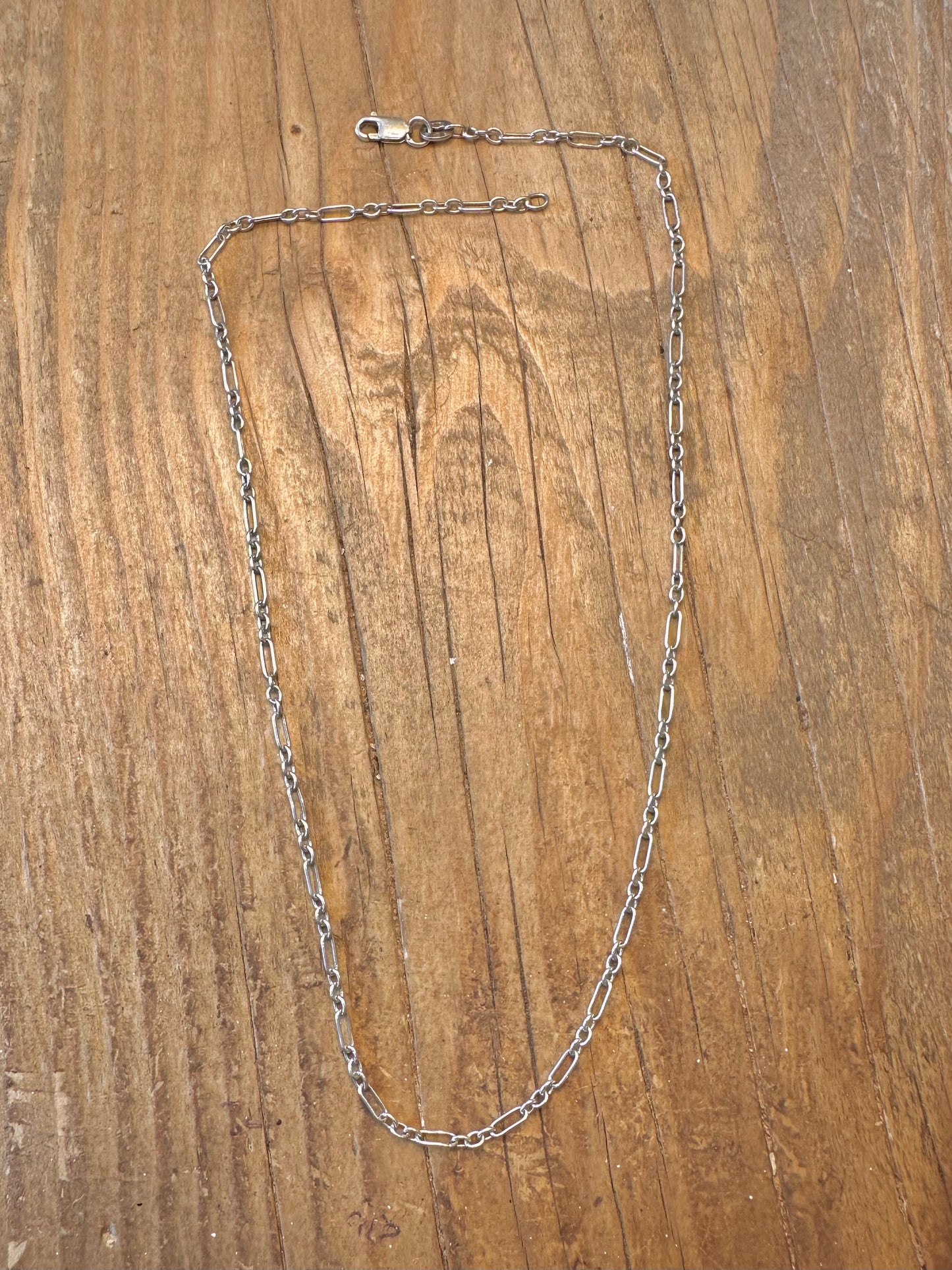 Abstract Link 925 Sterling Silver 15 inch Necklace