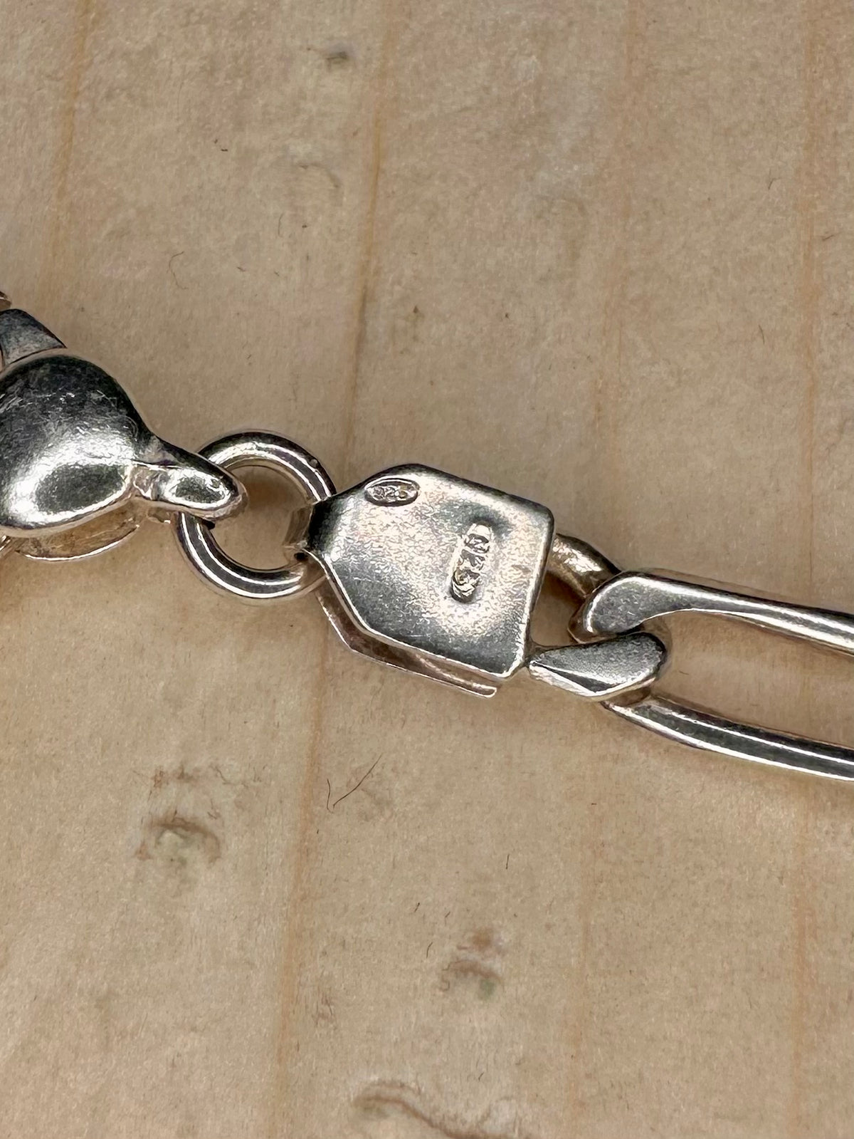 Figaro Identity 925 Sterling Silver 6.75 inch Bracelet
