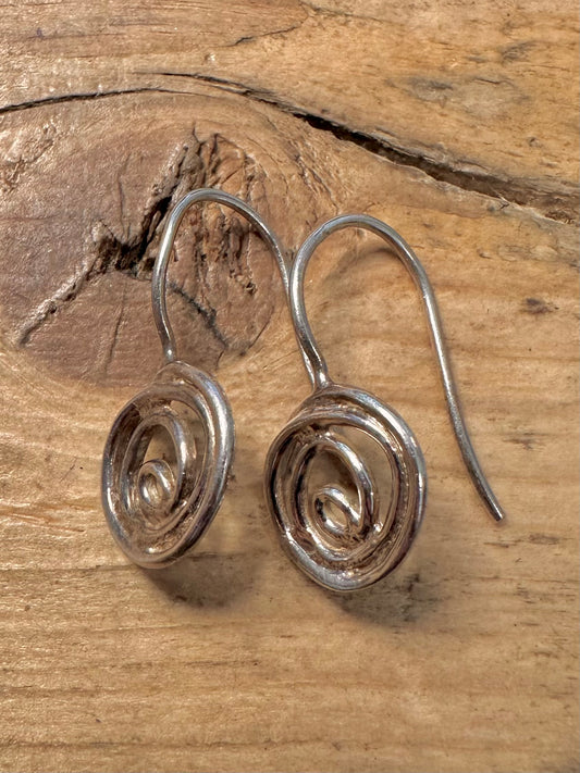 Abstract Circle 925 Silver Earrings