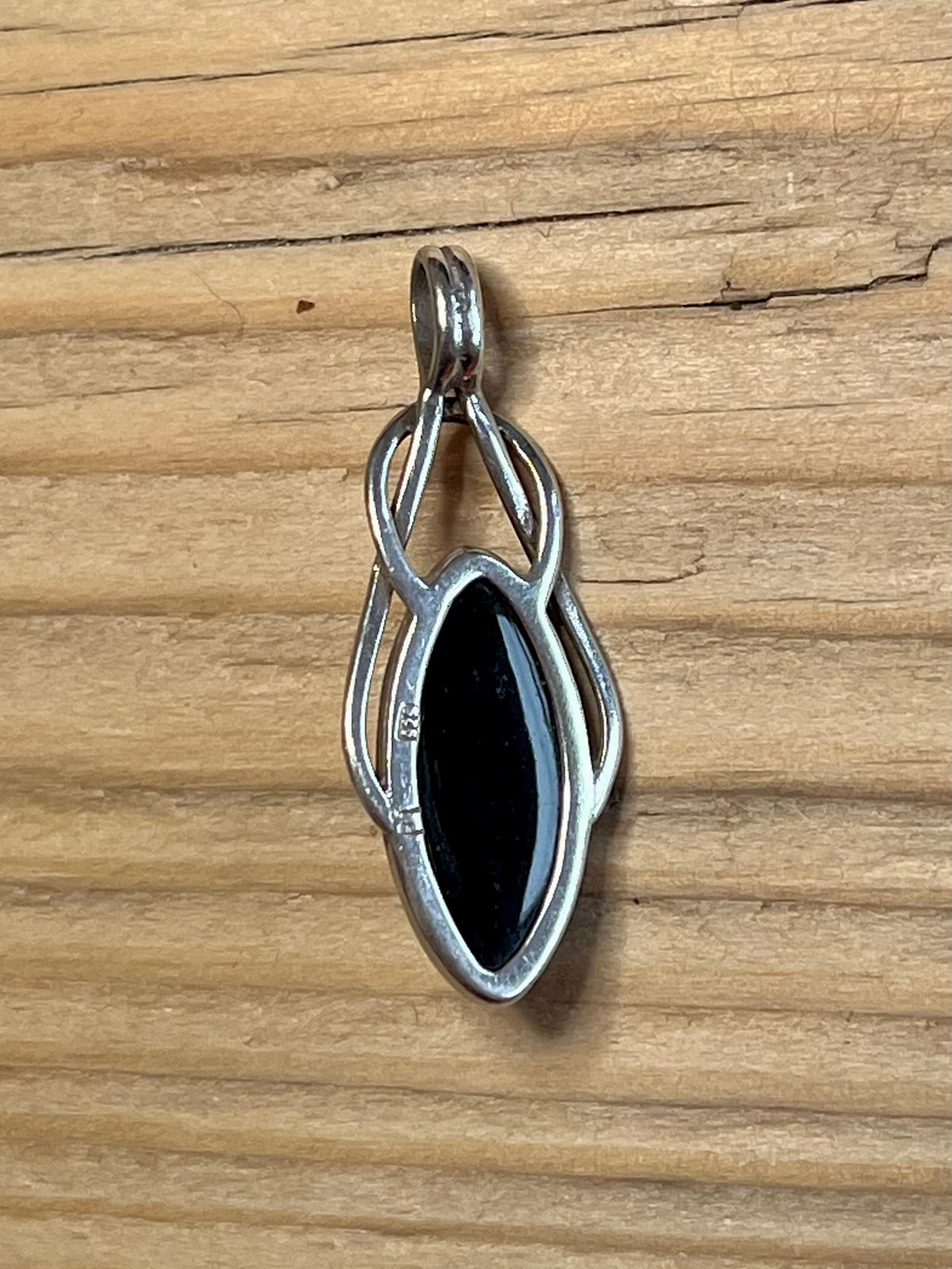 Elongate Yellow Amber 925 Sterling Silver Pendant