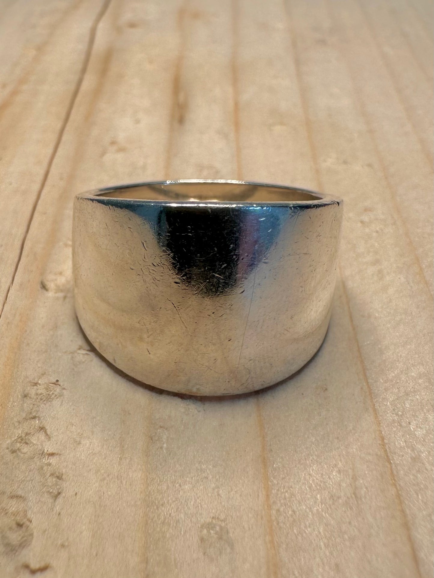 Wide Band 925 Sterling Silver Size R Ring