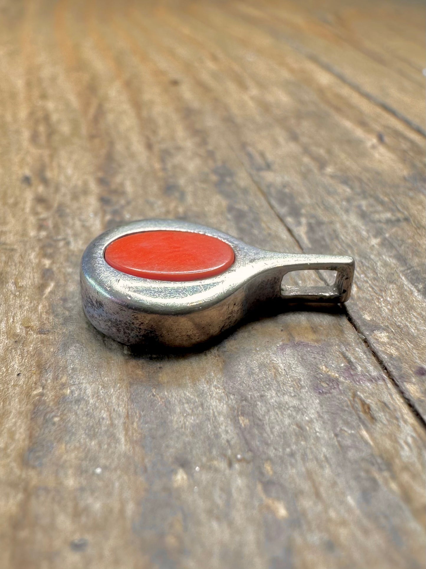 Modernist Orange Oval 835 Silver Pendant