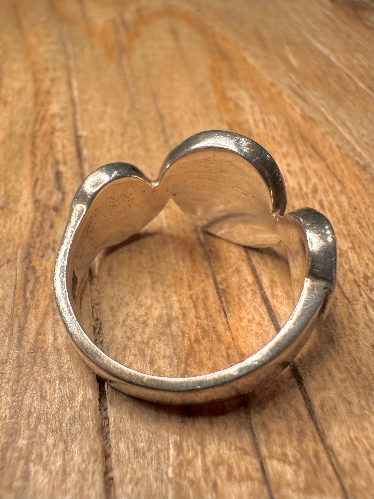 Vintage Swirl 925 Sterling Silver Size S Ring