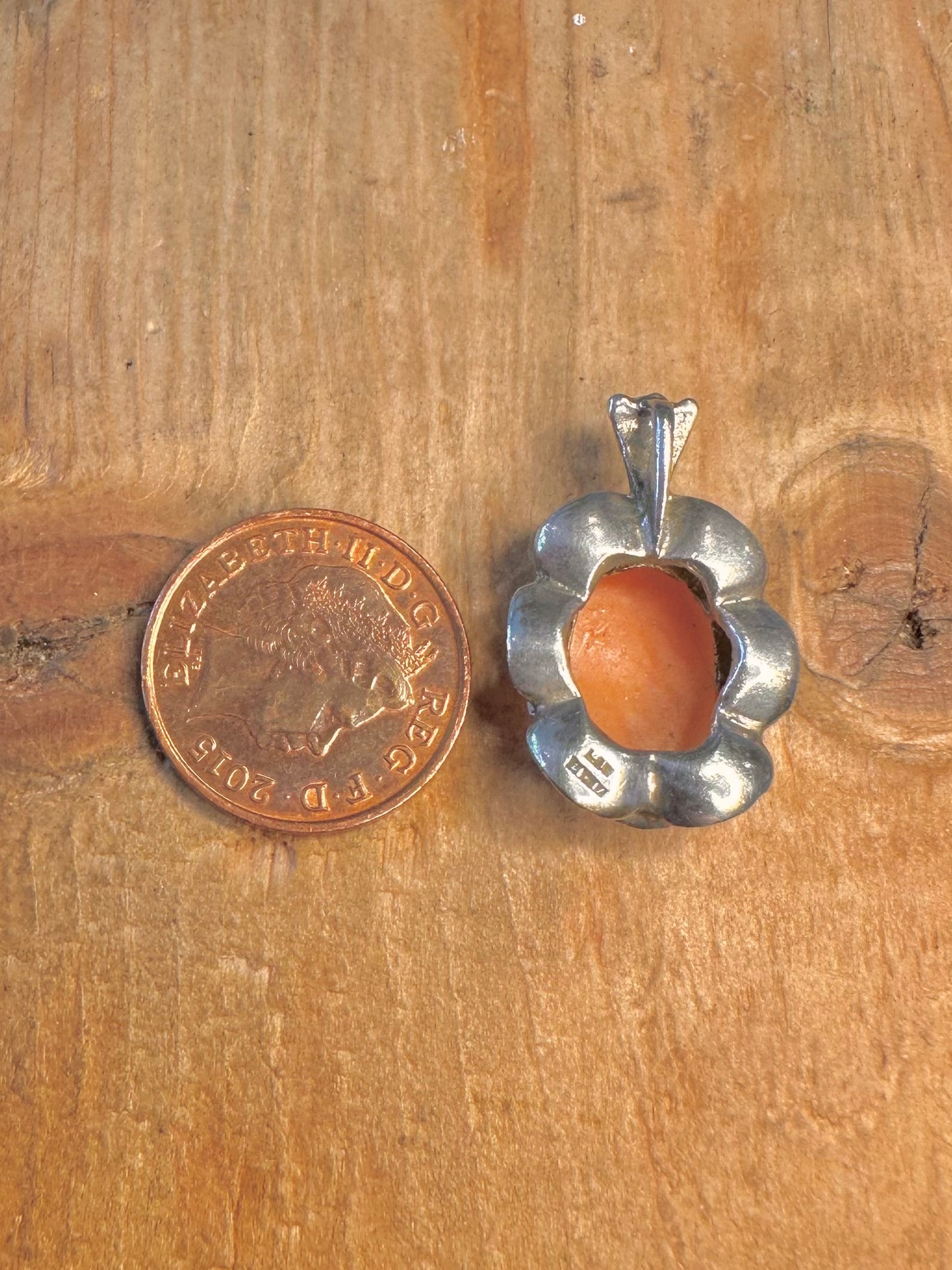 Cameo 1974 Scolloped Mount 925 Sterling Silver Pendant
