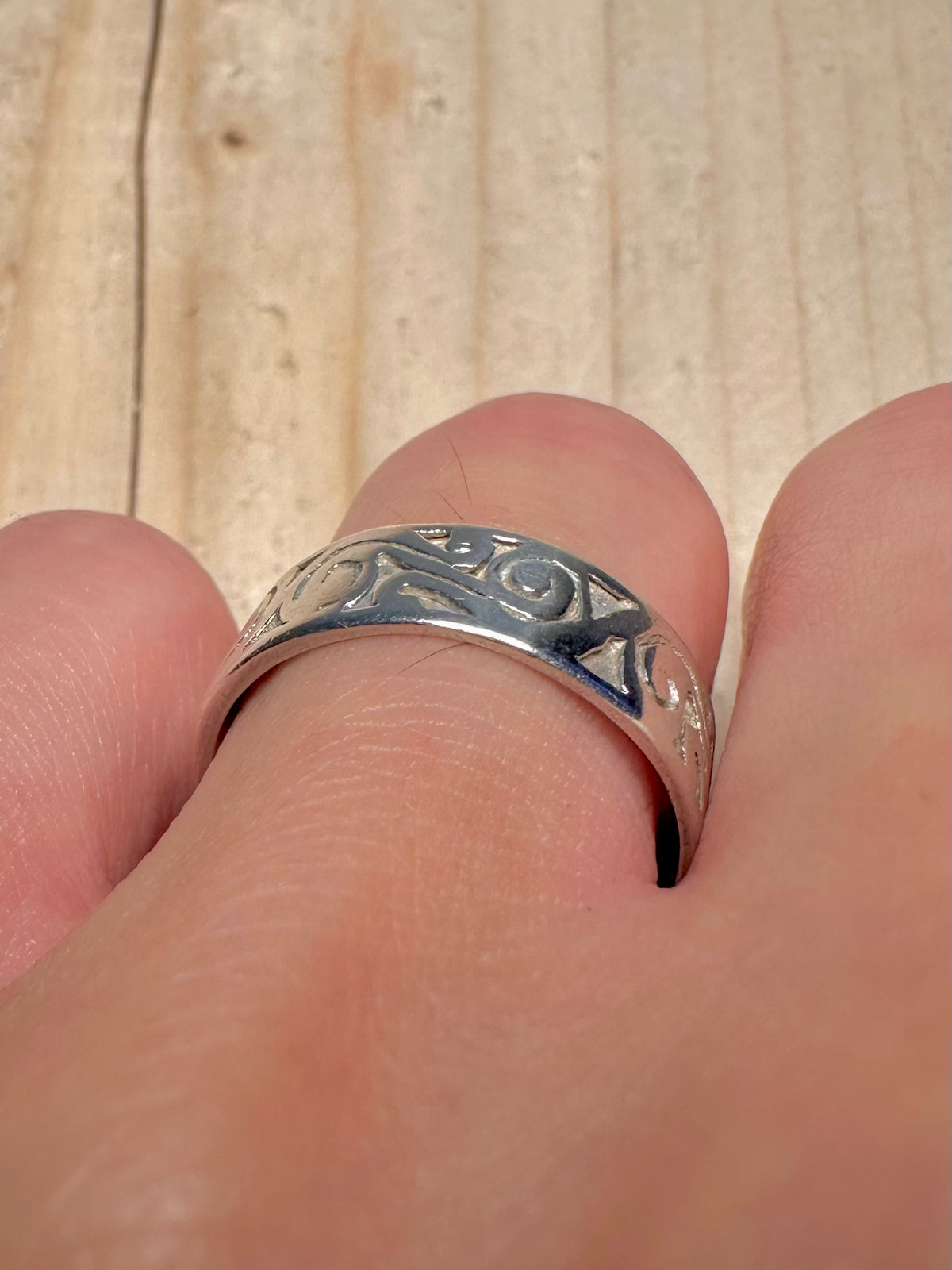 Bali Swirl Band 925 Sterling Silver Size O Ring