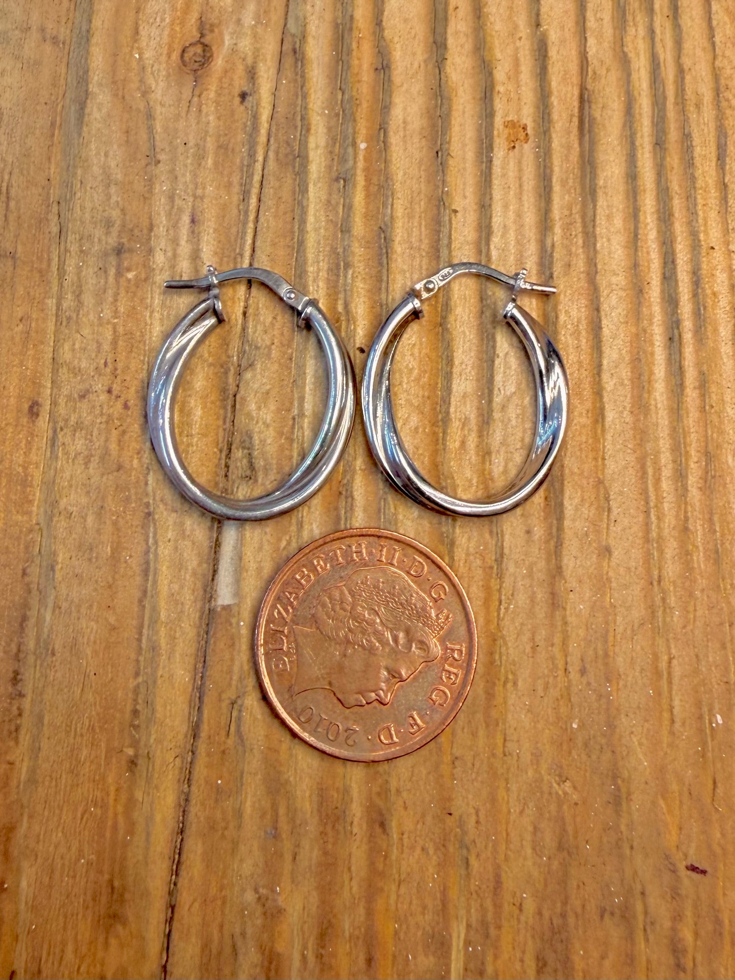 Twisted Hoops 925 Sterling Silver Earrings