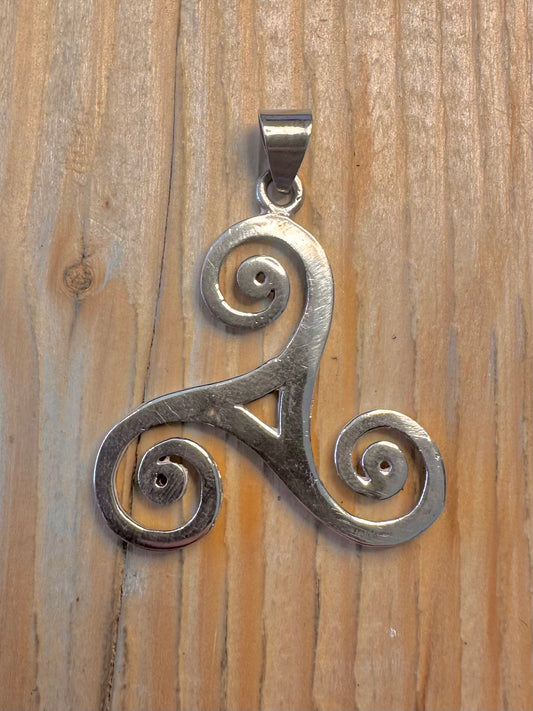 Vintage Celtic Swirl 925 Silver Pendant