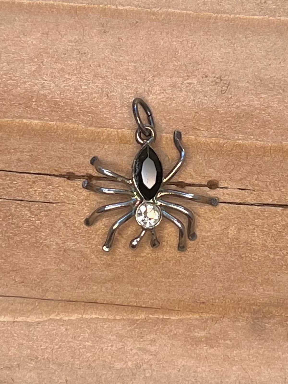 Small Black Onyx Spider 925 Sterling Silver Pendant