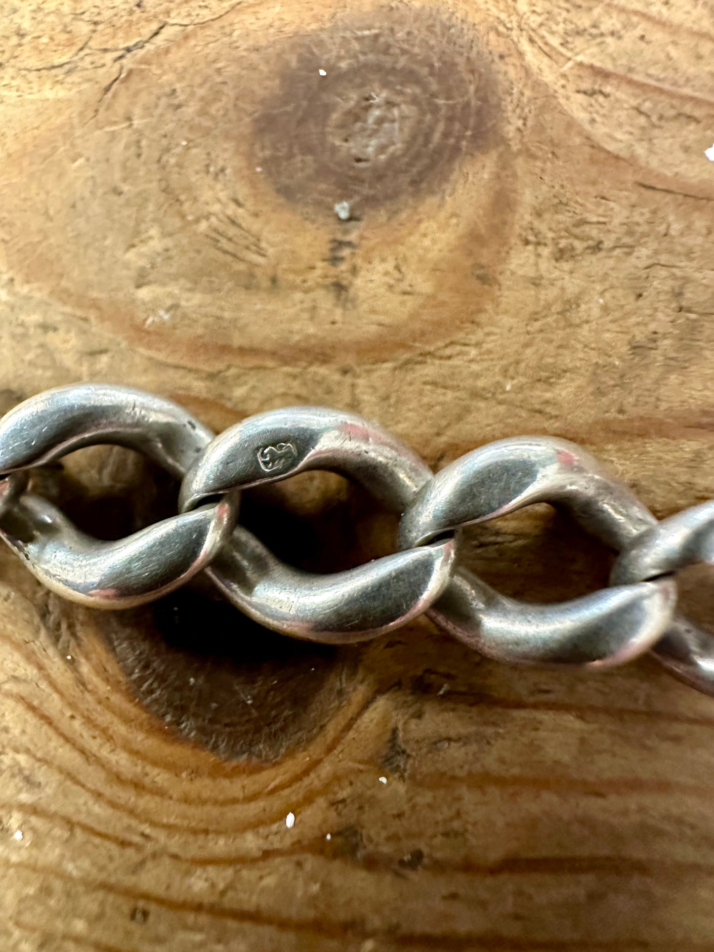 Vintage Curb Chain with Safety Chain 925 Silver Bracelet