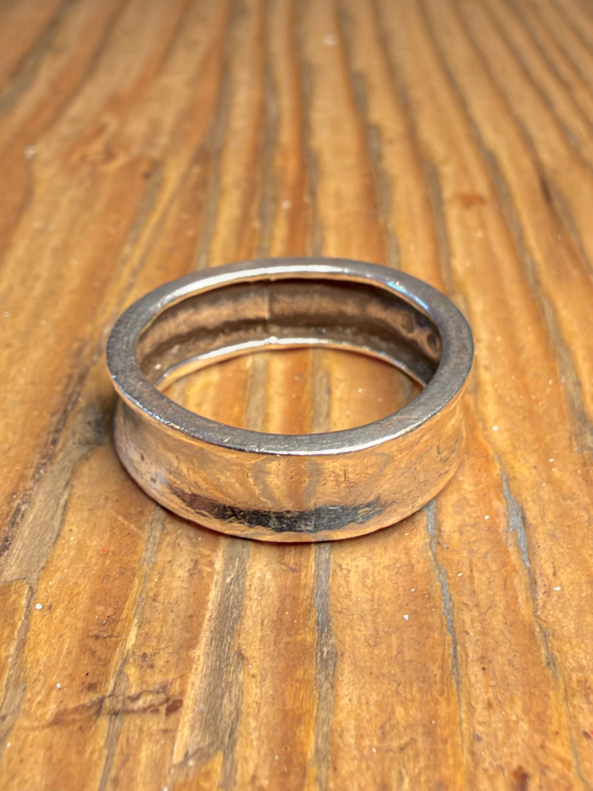 Abstract Curved Band 925 Sterling Silver Size M Ring