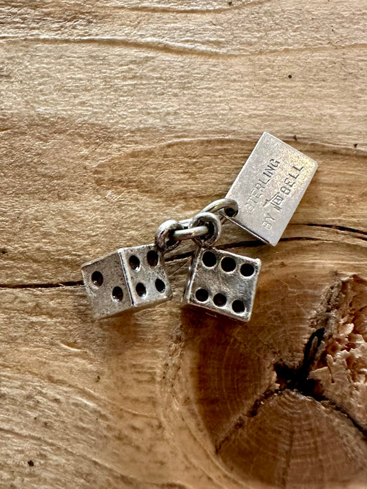 Vintage Pair of Dice Las Vegas Nevada 925 Sterling Silver Charm Pendant