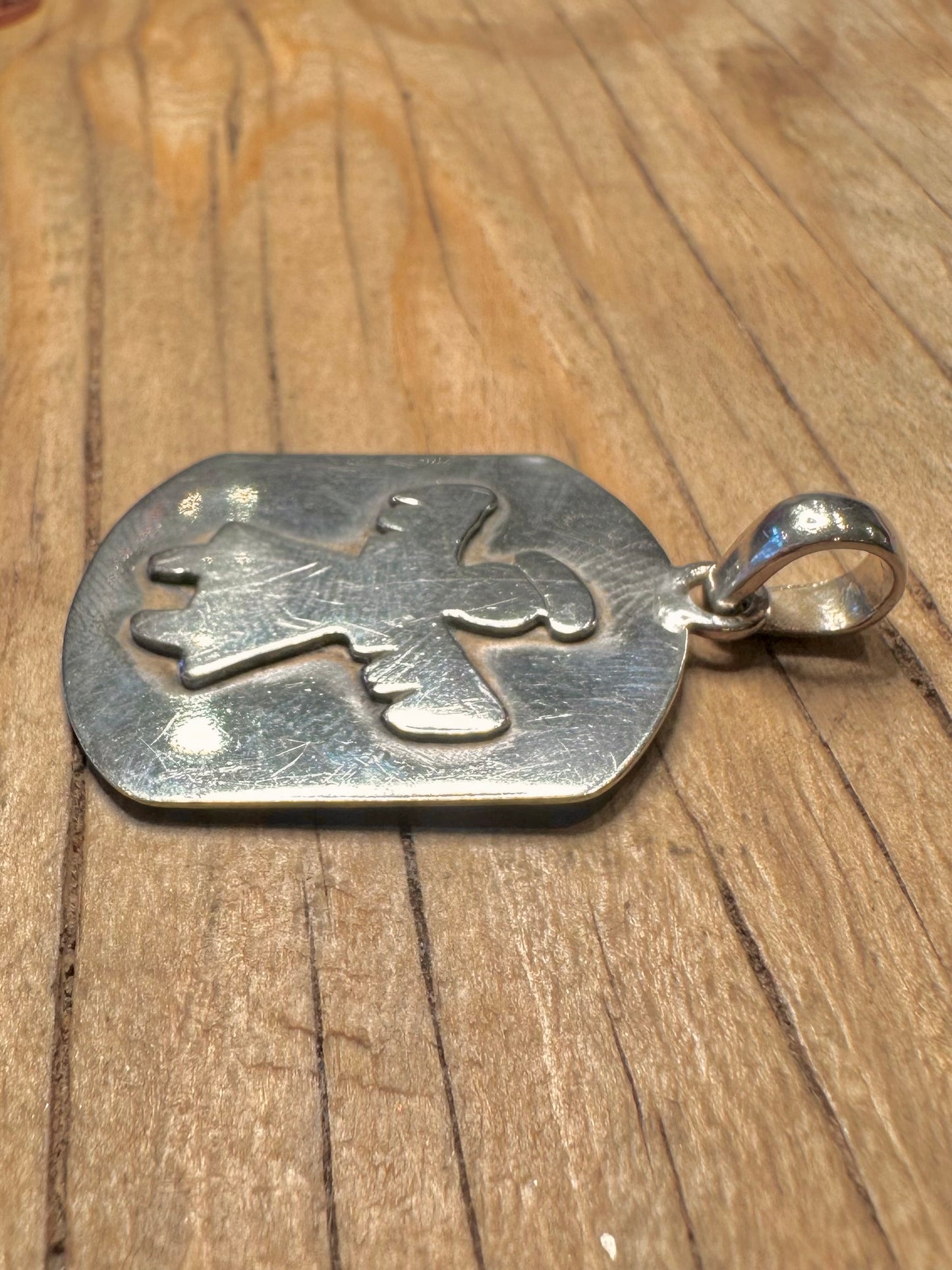 Vintage geprägter Engel 925 Sterling Silber Anhänger