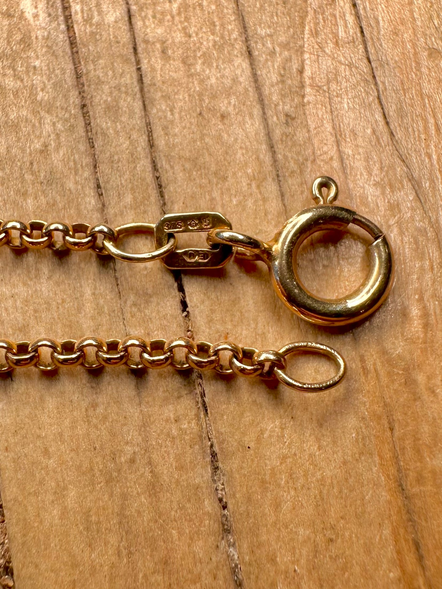 Vintage 1980 9ct Gold 375 Belcher Chain 20.6 inch Necklace