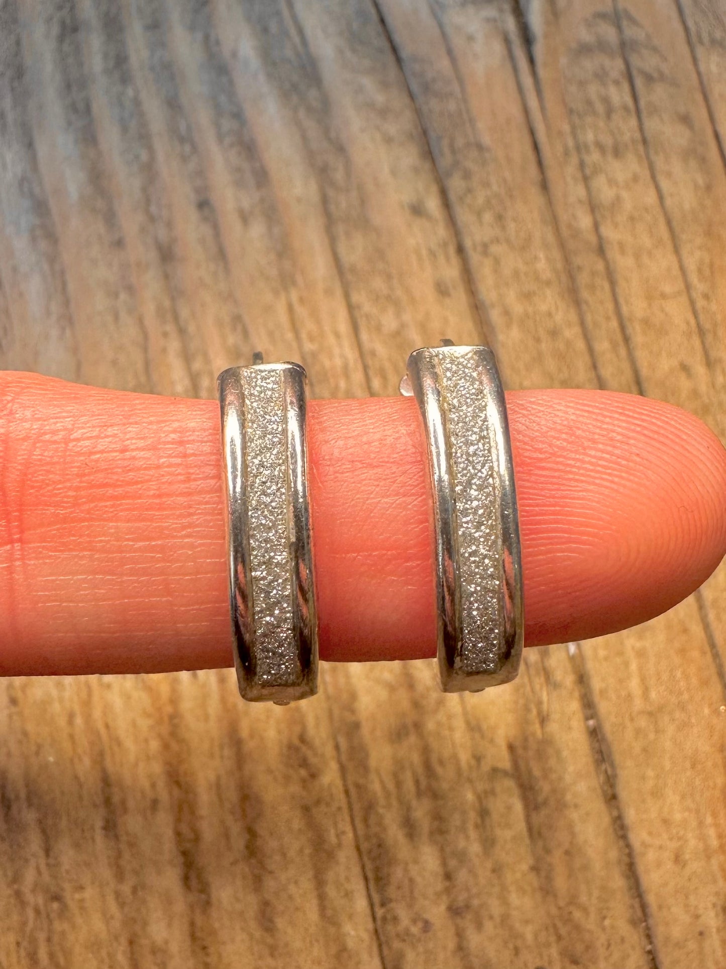 Glitzer-Creolen aus 925er Sterlingsilber