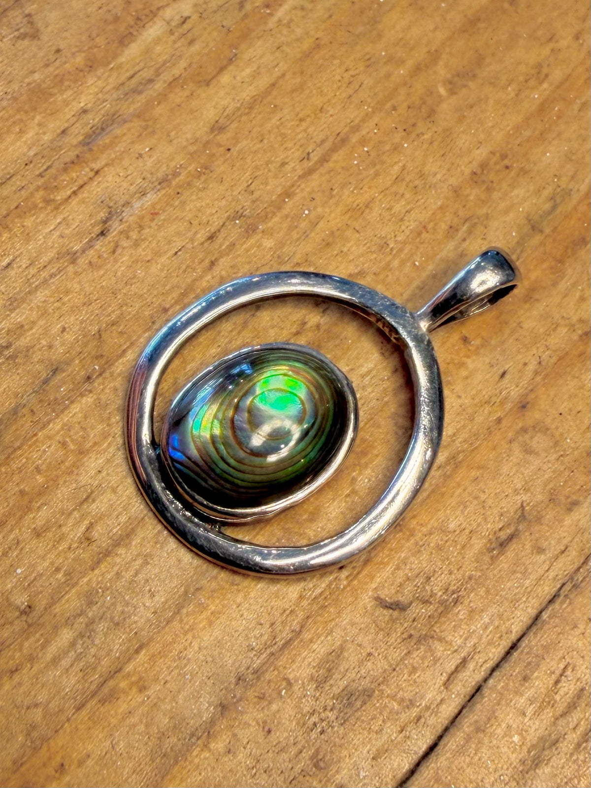 Abalone Circle 925 Sterling Silver Pendant
