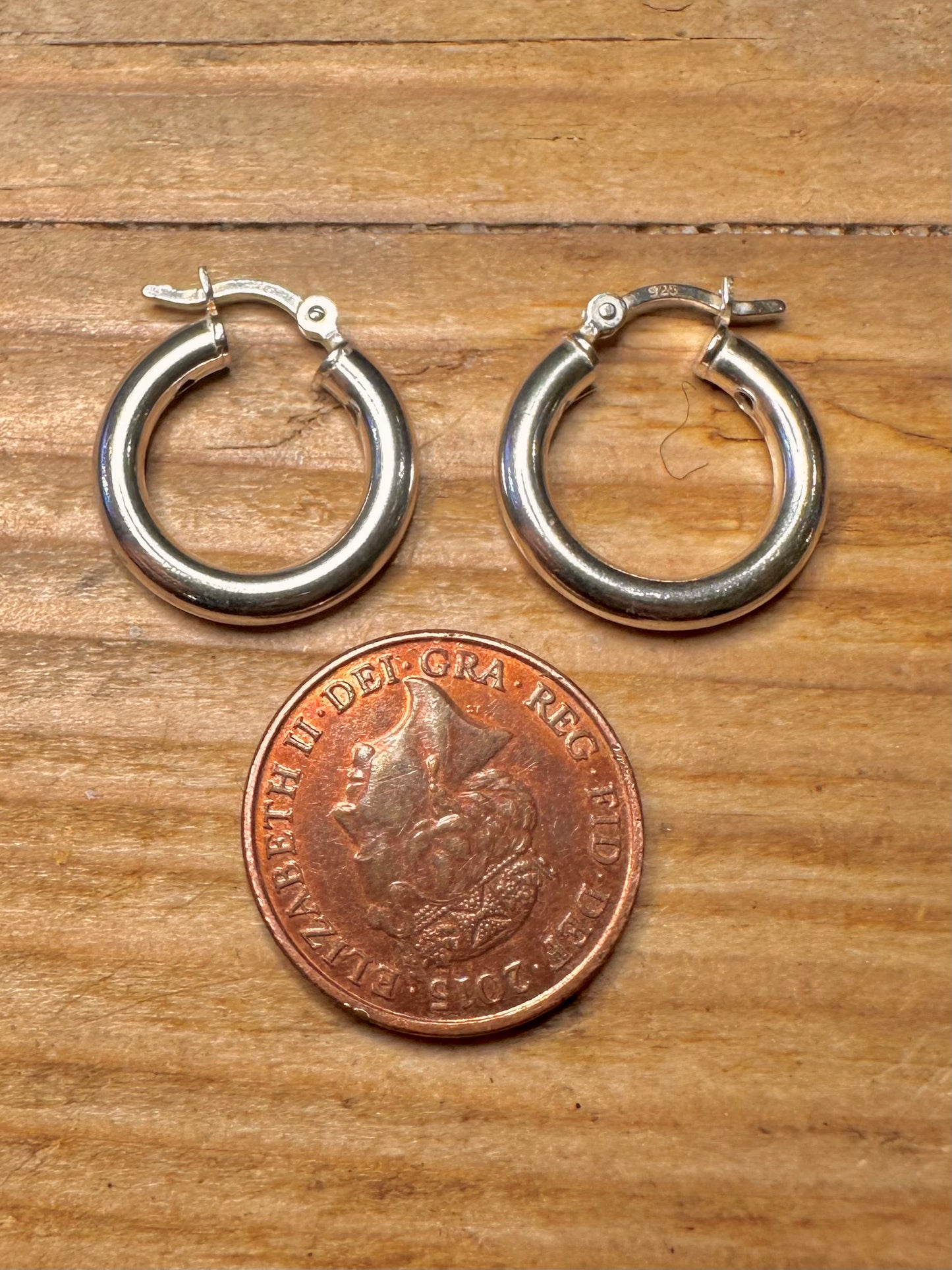 Vintage Chunky Hoops 925 Sterling Silver Earrings