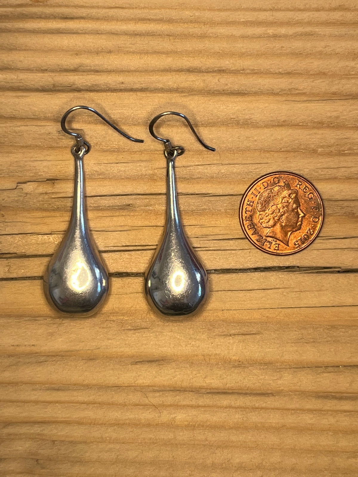 Tear Drop Shaped Drop 925 Sterling Silver Earrings
