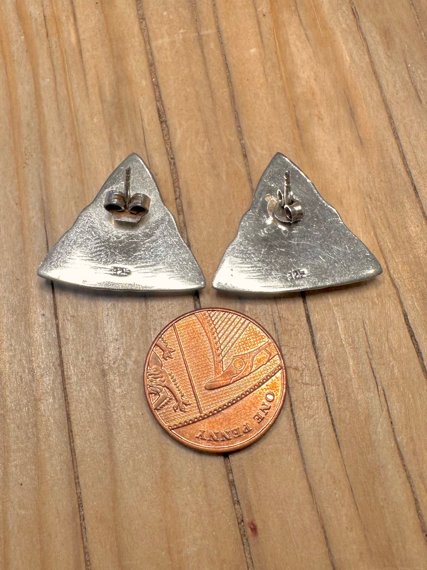 Abstract Triangle 925 Silver Stud Earrings