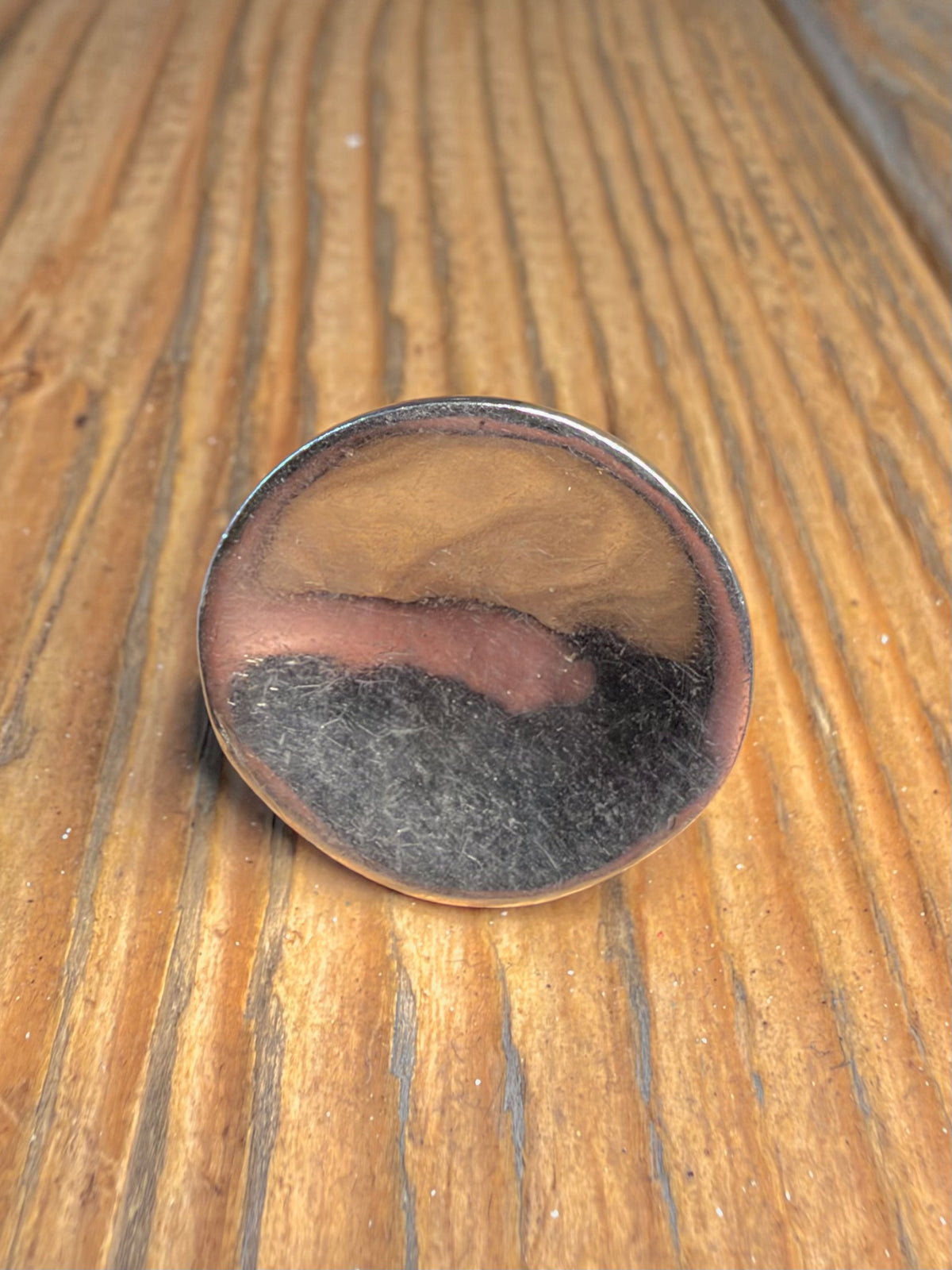Modernist Disc 925 Sterling Silver Size R1/2 Ring